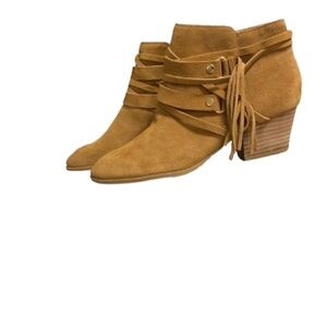 FRANCO SARTO Tan leather suede ankle boots